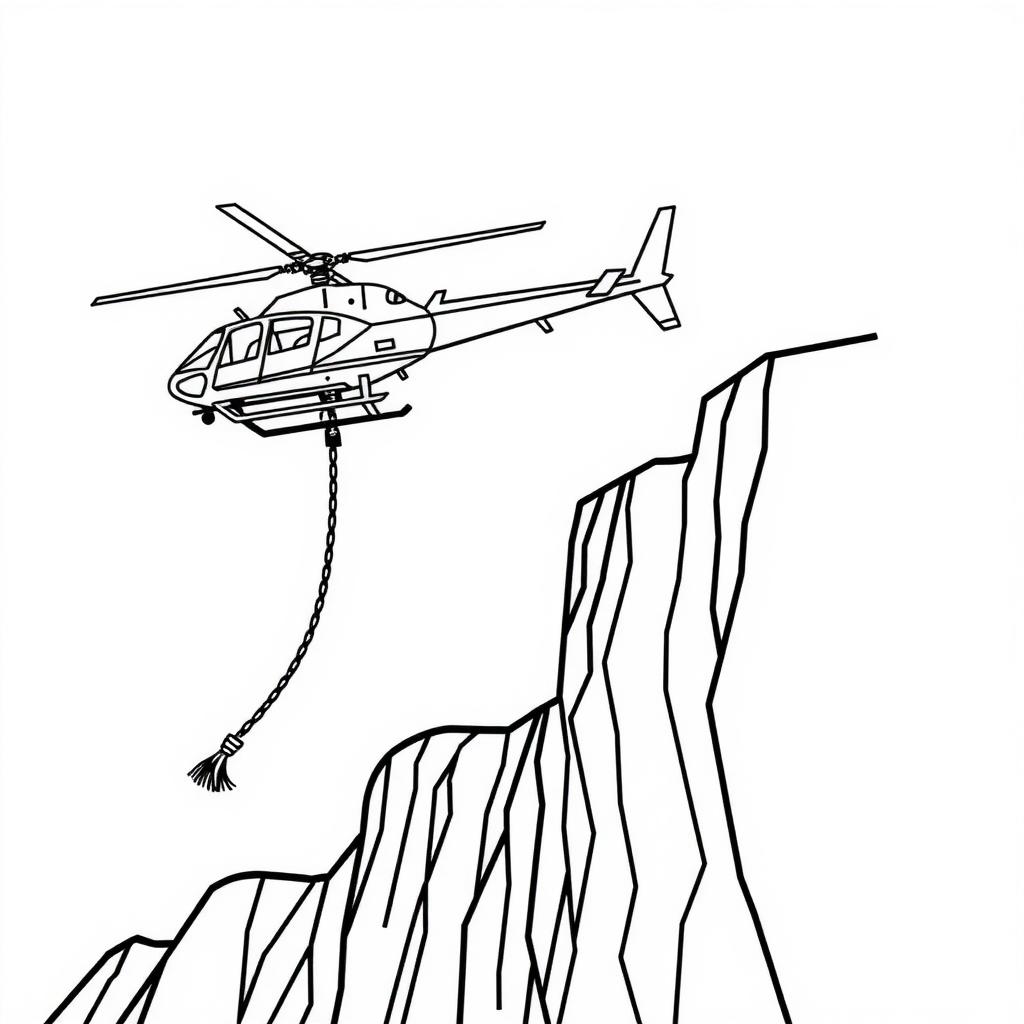 Cliff Rappel Coloring Page coloring page