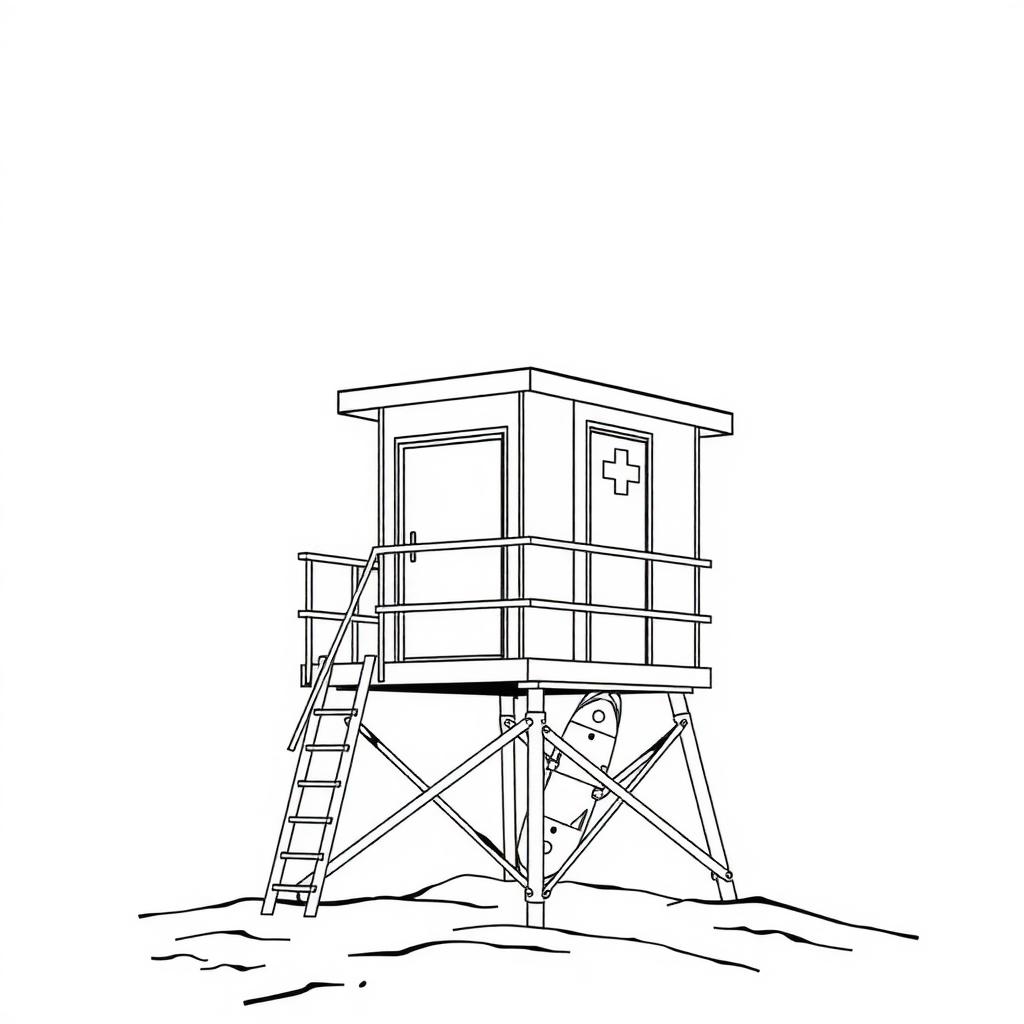 Lifeguard Tower Coloring Page coloring page