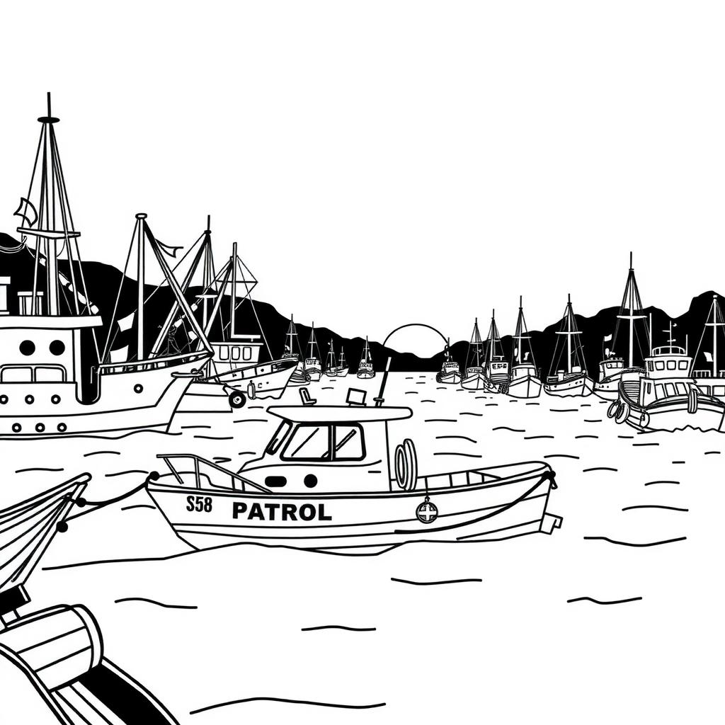 Harbour Patrol Coloring Page coloring page