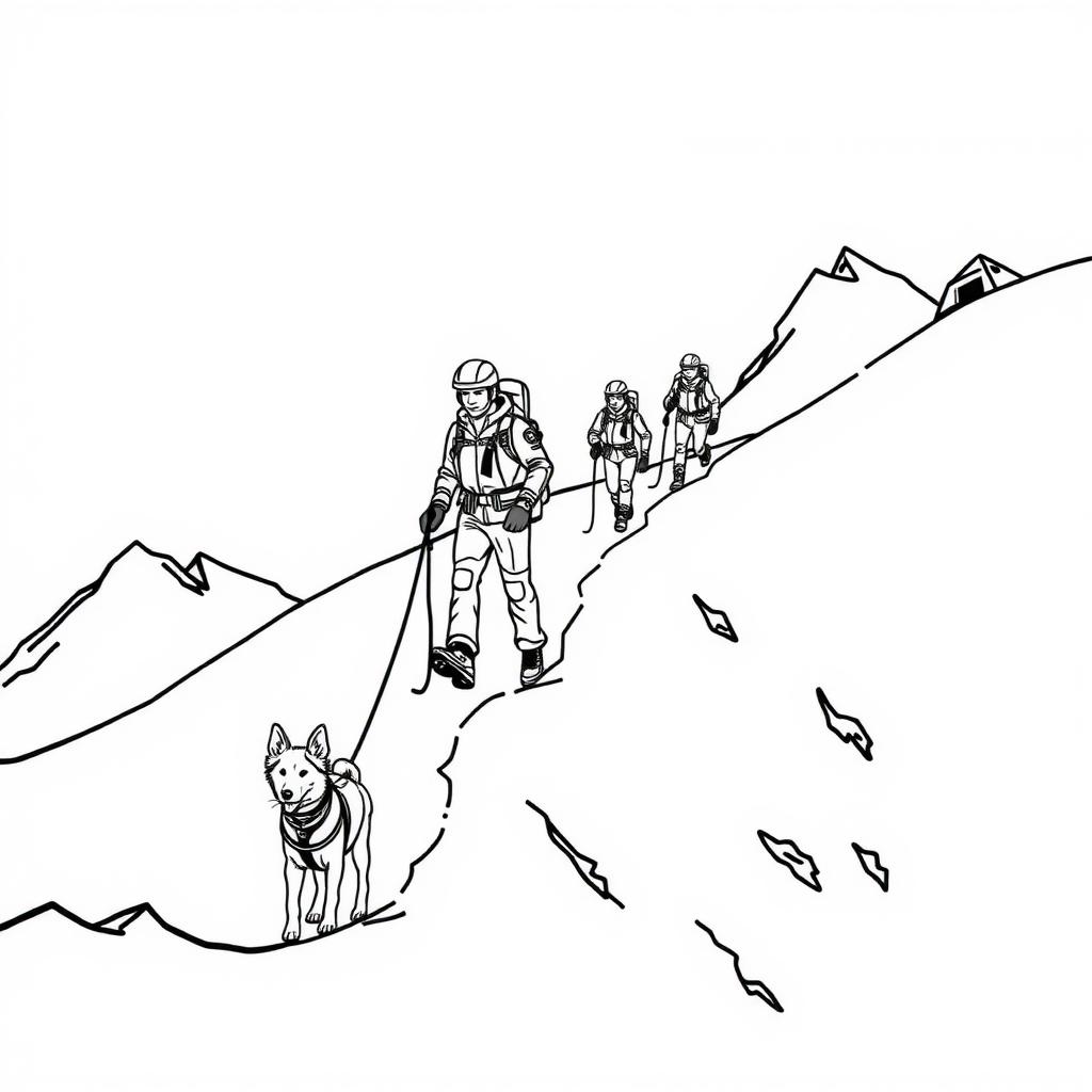 Avalanche Alert Coloring Page coloring page