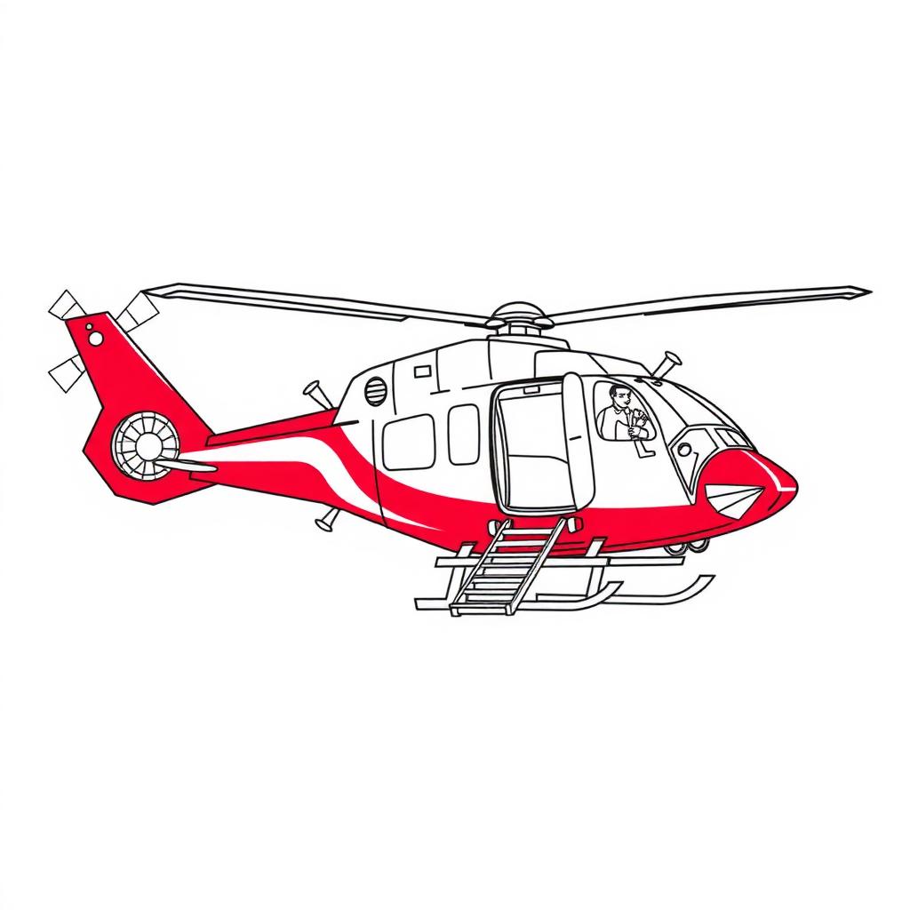 Rescue Helicopter Coloring Page coloring page