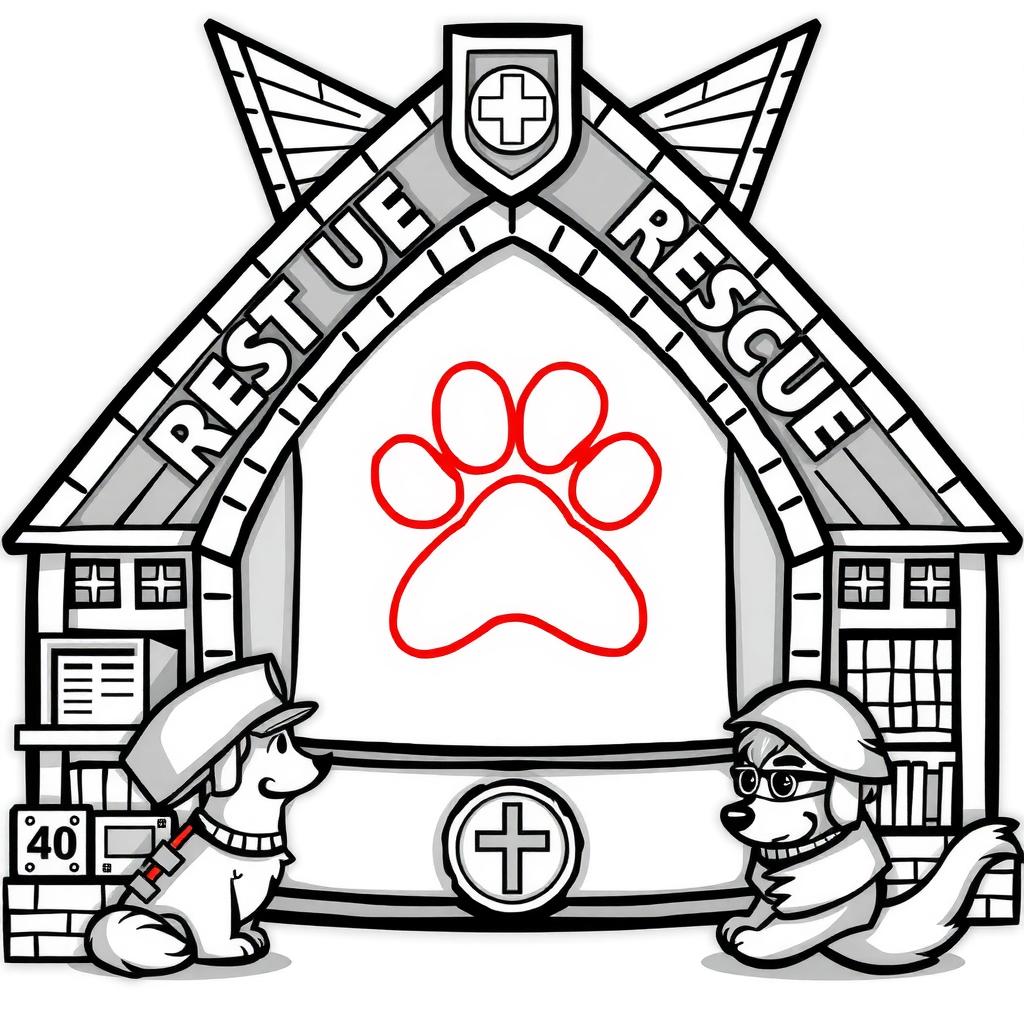Paw Badge Glow Coloring Page coloring page