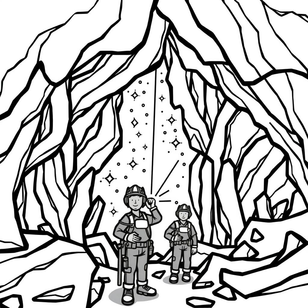 Cave Rescue Coloring Page coloring page