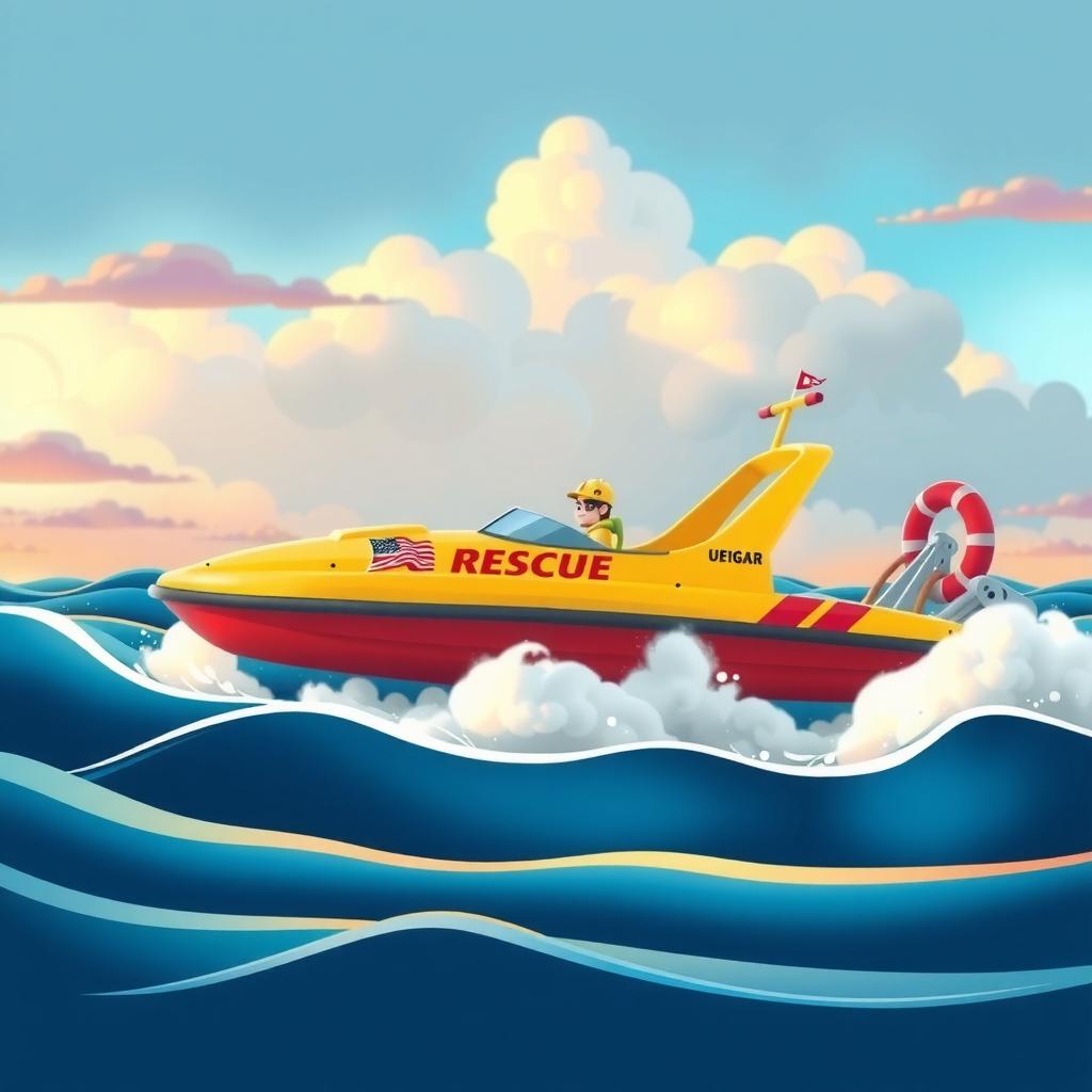 Speed Boat Chase Coloring Page