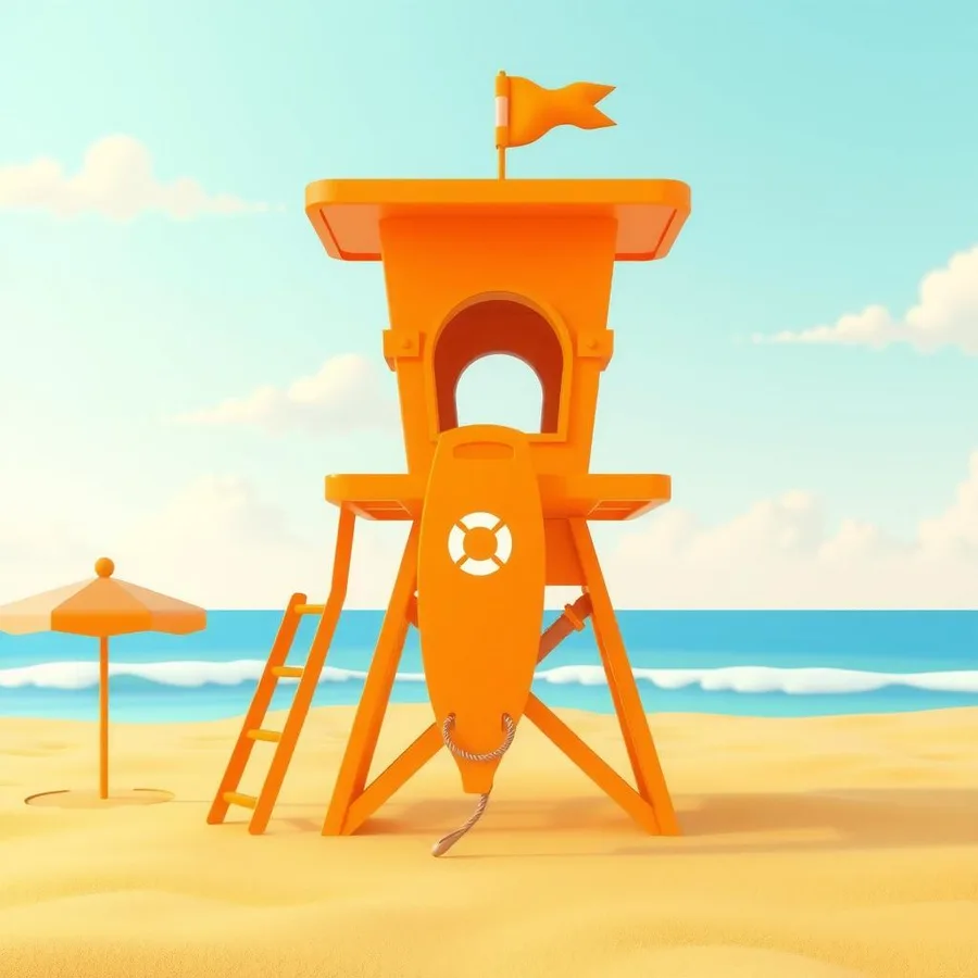 Lifeguard Tower Coloring Page