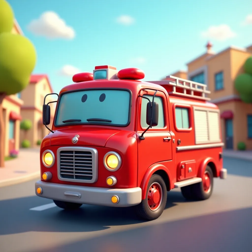 Fire Truck Rush Coloring Page