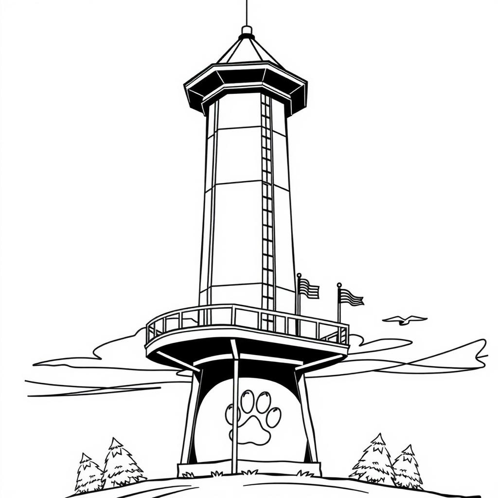 Lookout Tower Coloring Page coloring page