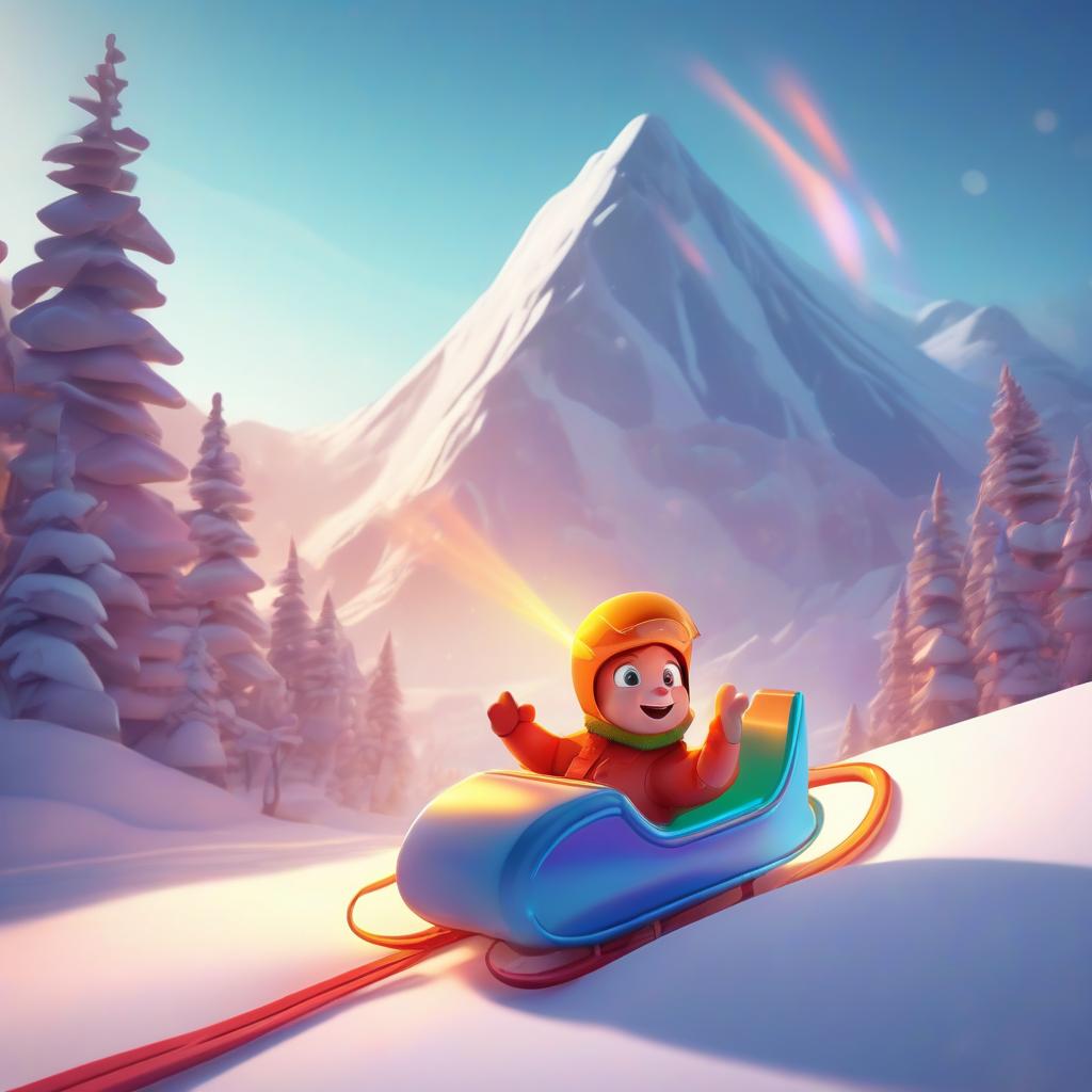 Snow Sled Rescue Coloring Page