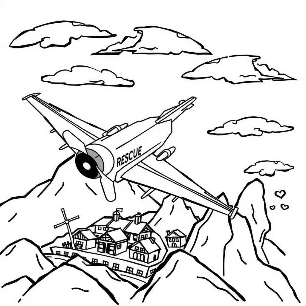 Sky Patrol Jet Coloring Page coloring page