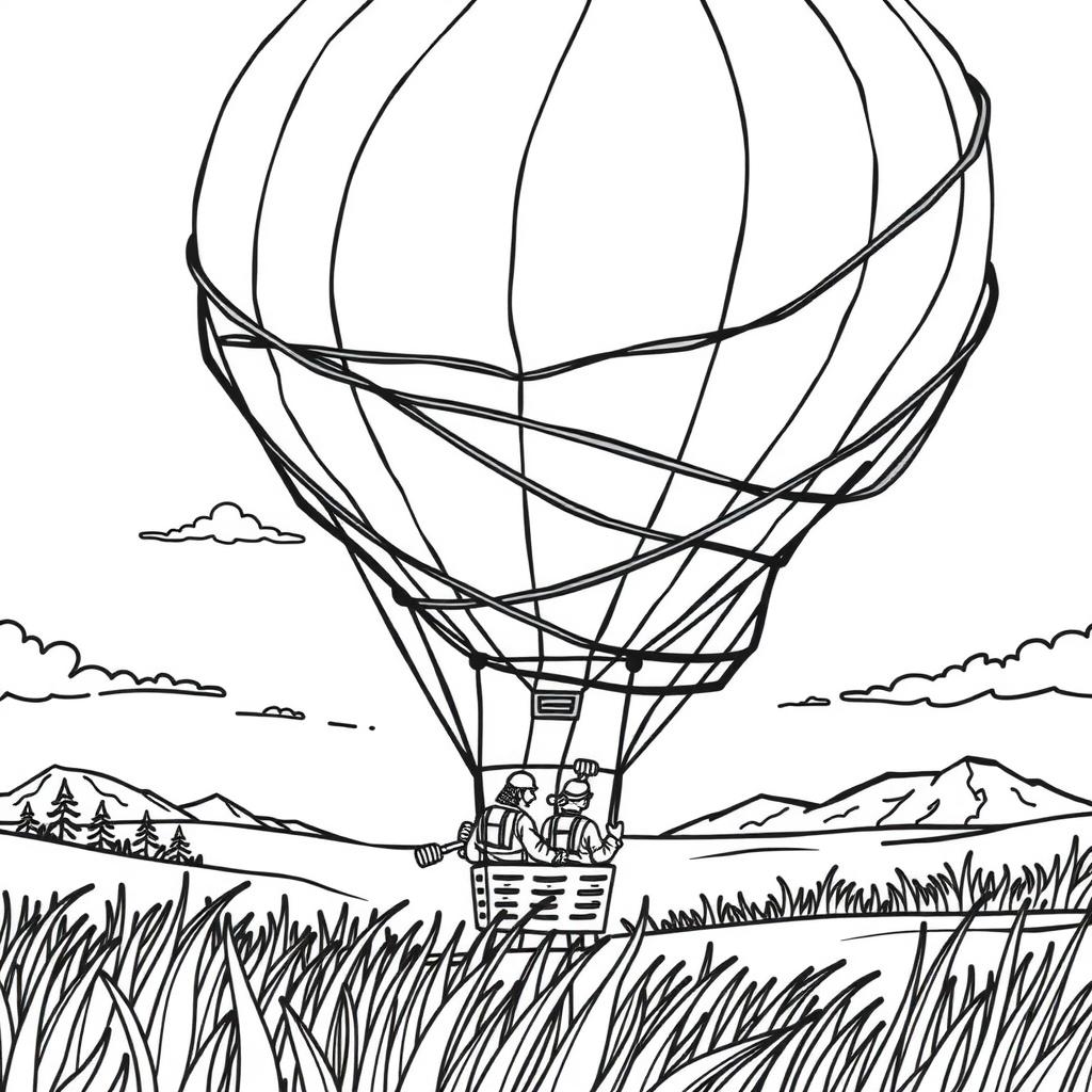Hot Air Balloon Rescue Coloring Page coloring page