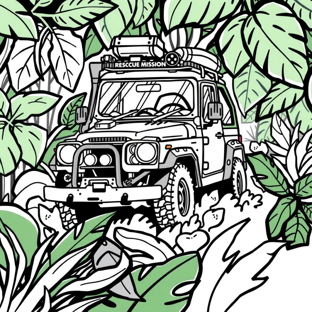 Jungle Rescue Coloring Page coloring page