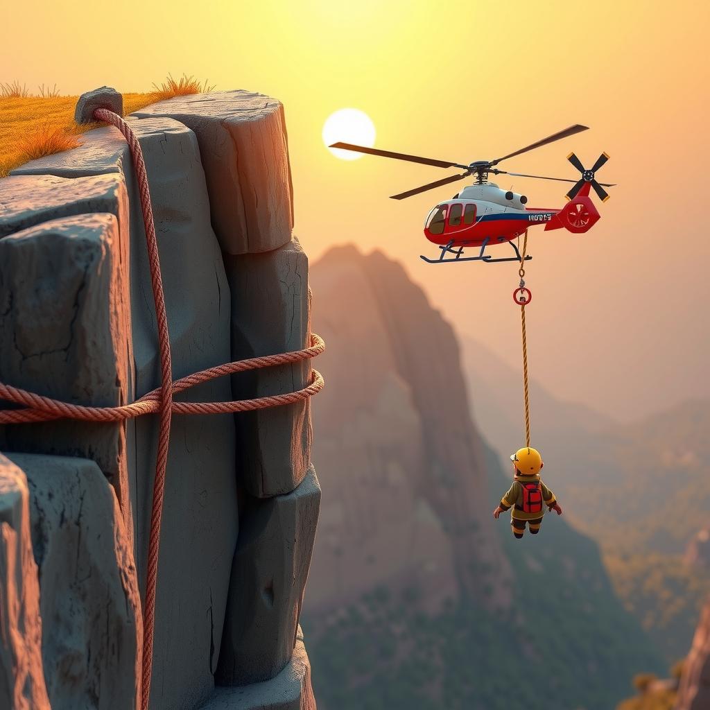 Cliff Rappel Coloring Page