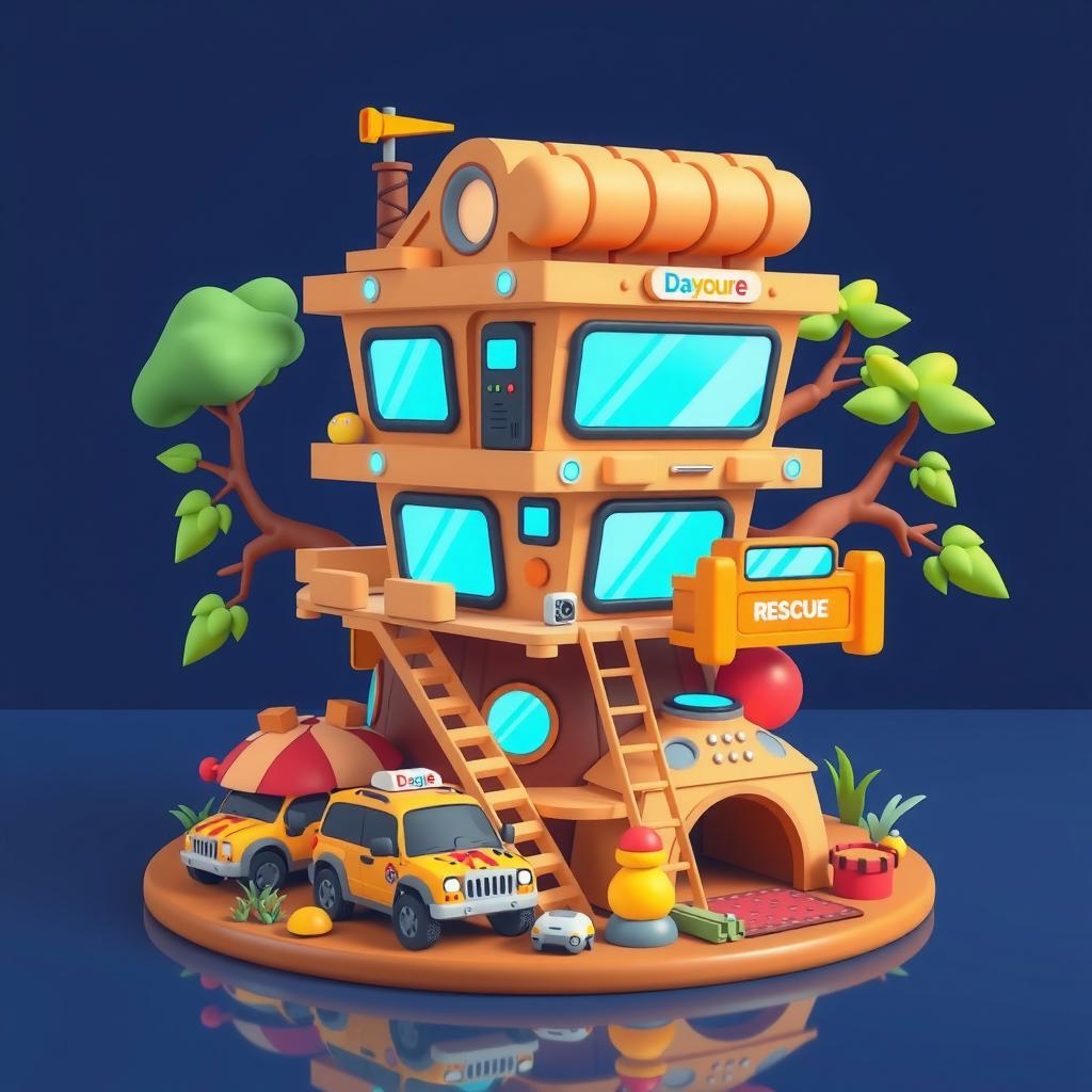 Treehouse Base Coloring Page