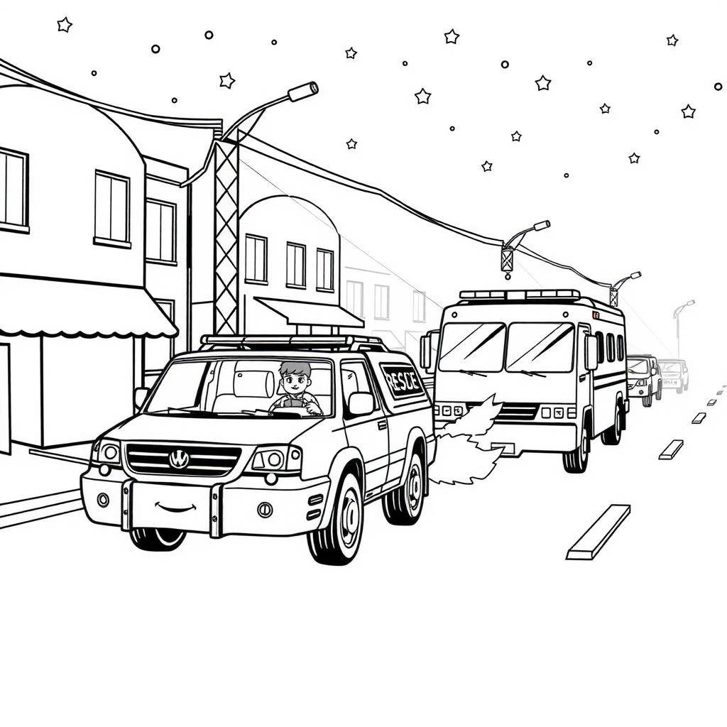 Night Rescue Coloring Page coloring page