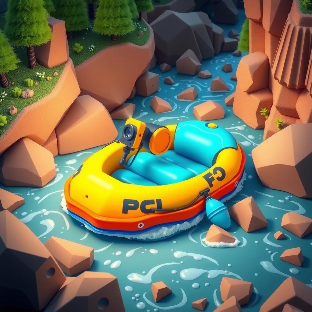 River Raft Rescue Coloring Page