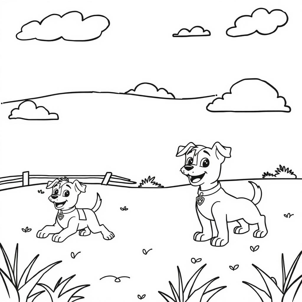 Puppy Training Field Coloring Page coloring page