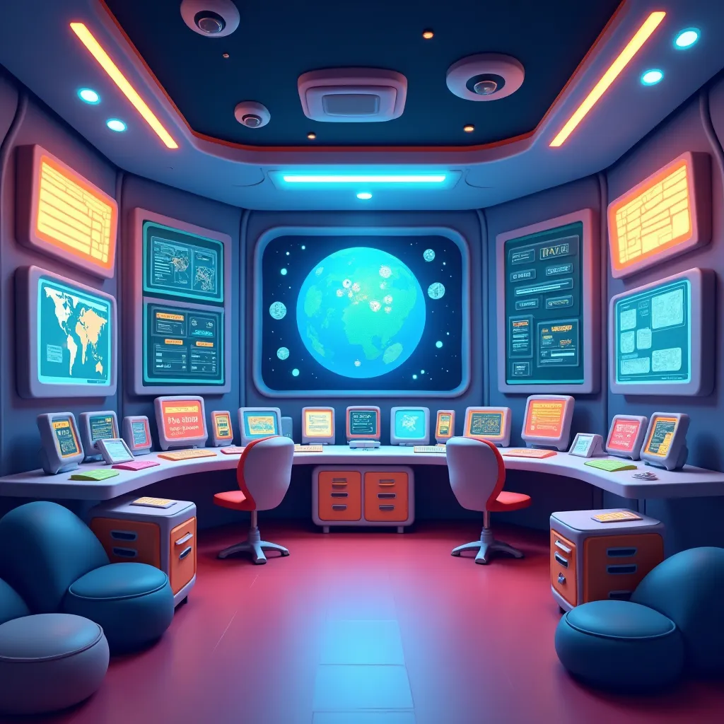 Mission Control Desk Coloring Page