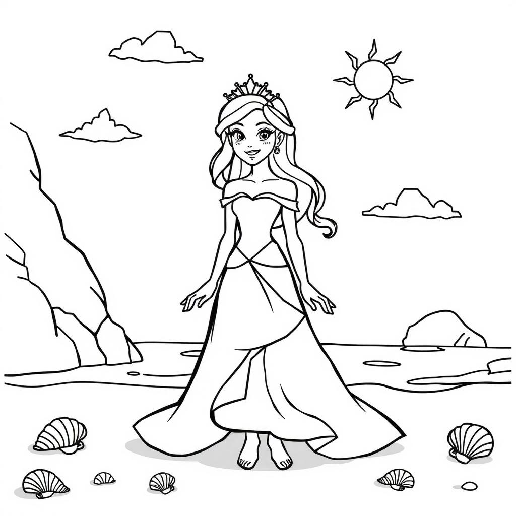 Sunny Cave Adventure — Free Coloring Page for Kids coloring page