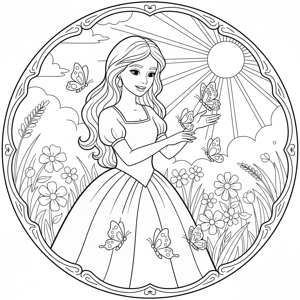 Butterfly Garden Adventure — Free Coloring Page for Kids coloring page