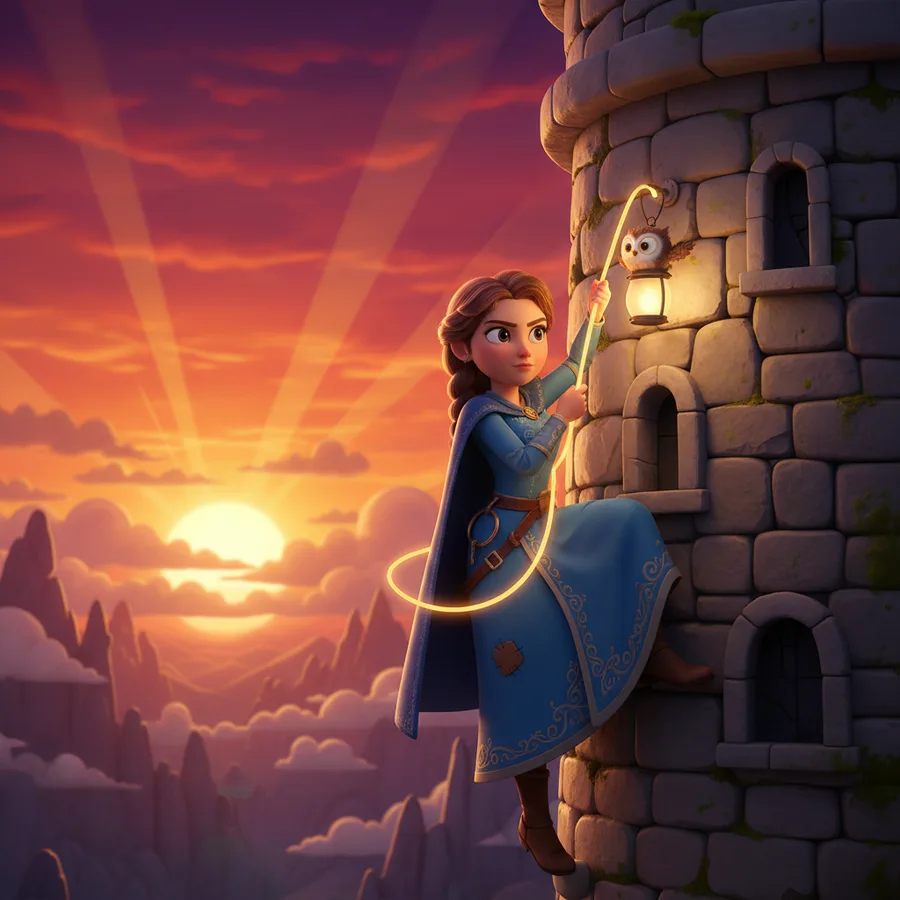 Princess Tower Climb — Free Coloring Page for Kids