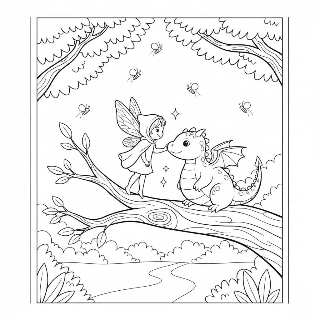 Whimsical Forest Adventure — Free Coloring Page for Kids coloring page