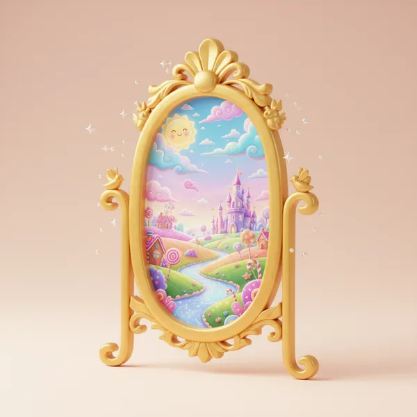 Magic Mirror Landscape — Free Printable Coloring Page for Kids