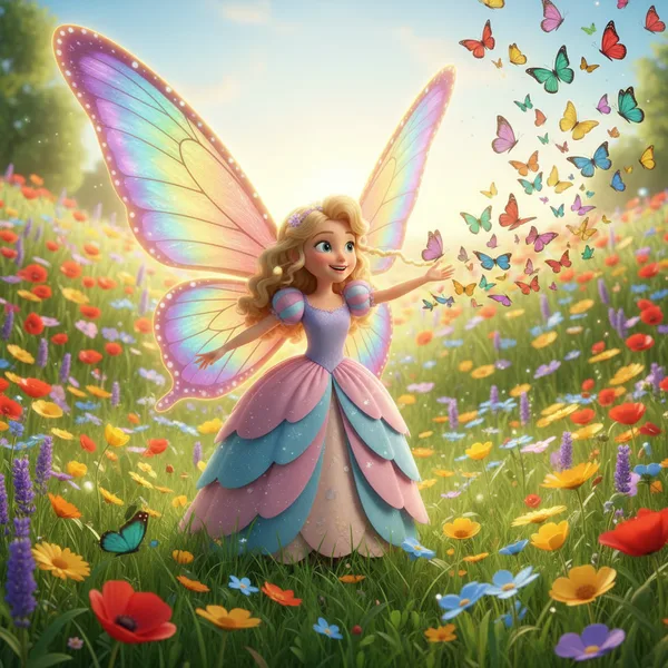 Butterfly Princess Wings — Free Coloring Page for Kids