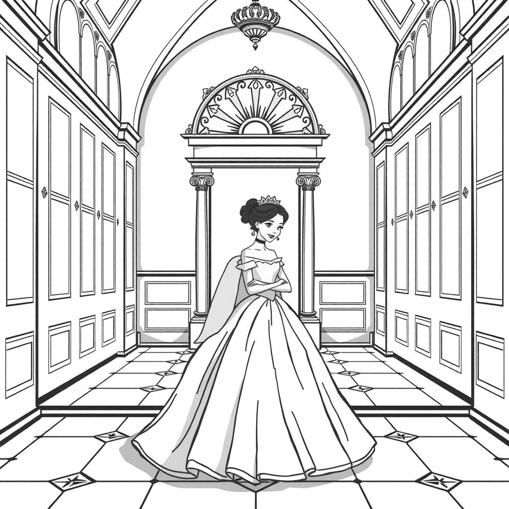 Tiara Princess Classic — Free Coloring Page for Kids coloring page
