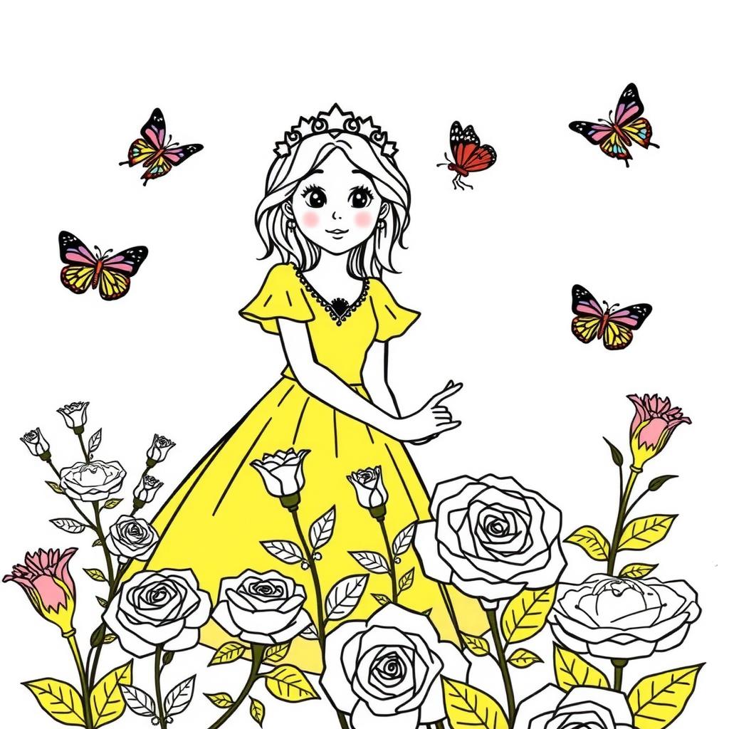 Garden Princess — Free Coloring Page for Kids coloring page