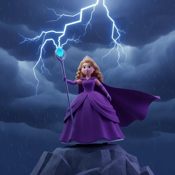 Princess Storm Mage — Free Coloring Page for Kids