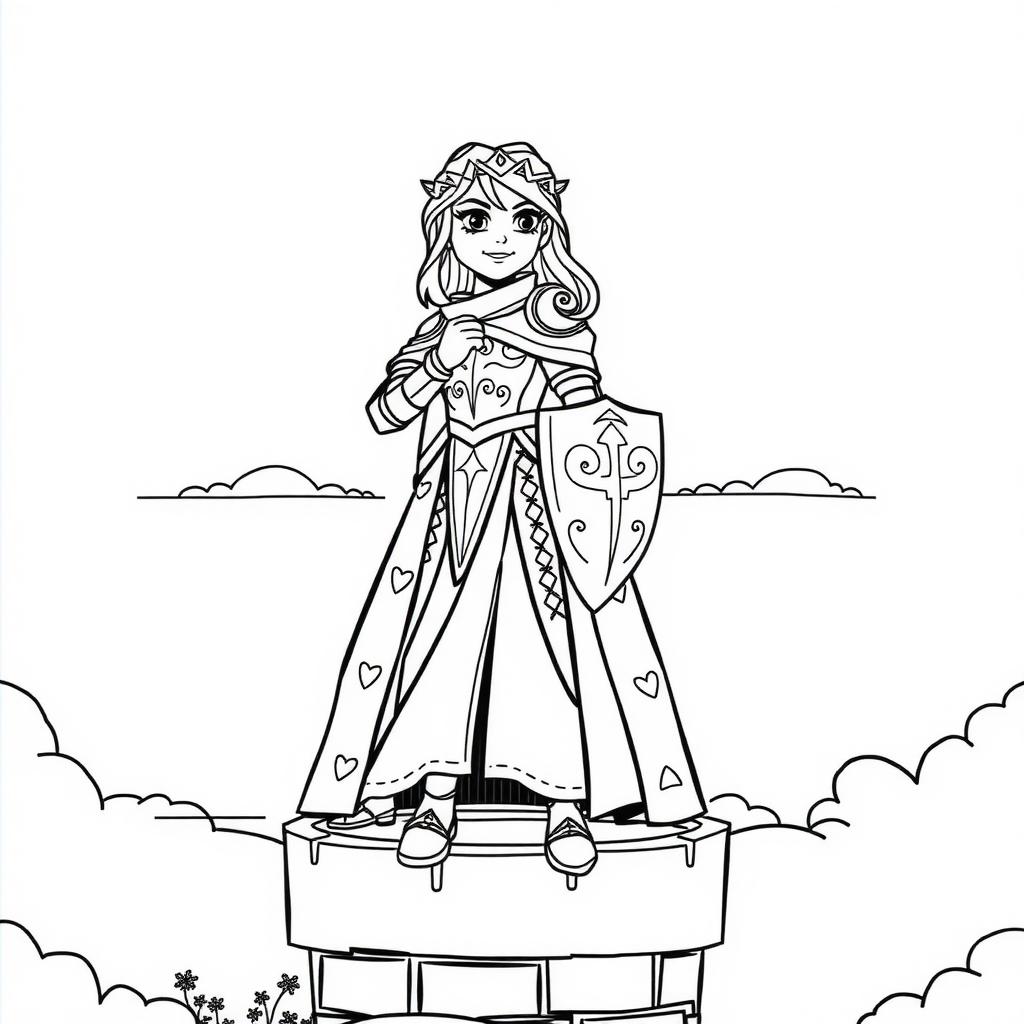 Warrior Princess — Free Coloring Page for Kids coloring page