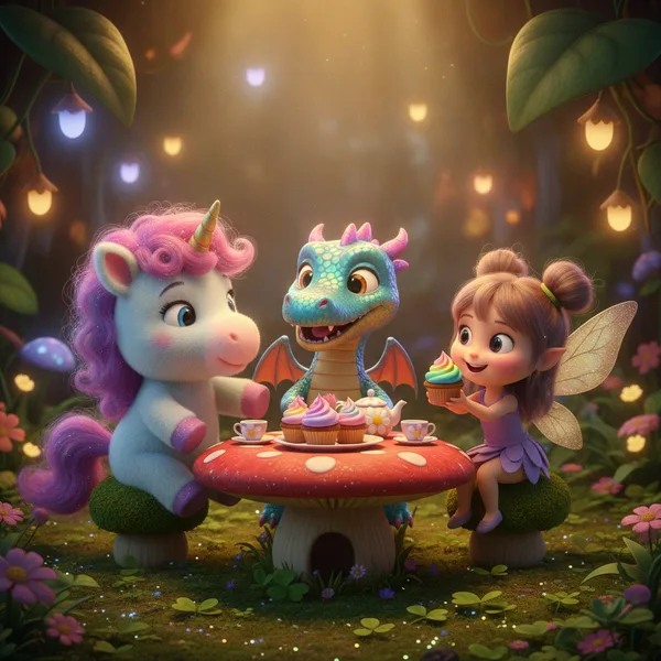 Reunión Mágica en un Bosque Encantado — Dibujos de Unicornios para Colorear — Gratis para Imprimir