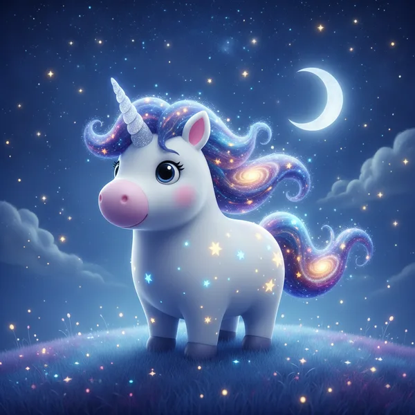 Galaxy Unicorn Night — Free Coloring Page for Kids