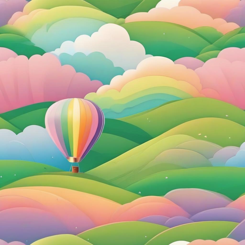 Pastel Hot Air Balloon Coloring Page