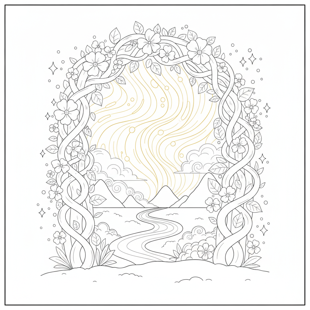 Whimsical Floating Islands with Castles — Free Coloring Page for Kids