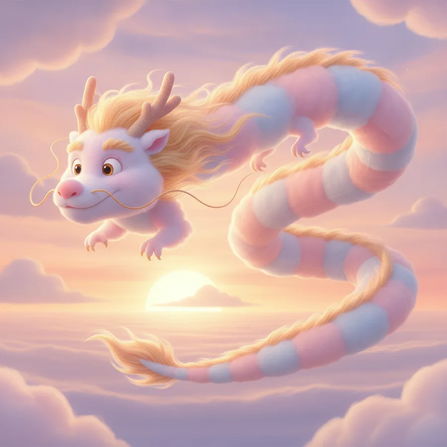 Cette page de coloriage présente un dragon amusant et de grands nuages faciles à colorier. Des détails ludiques sur le corps du dragon pour les plus grands !