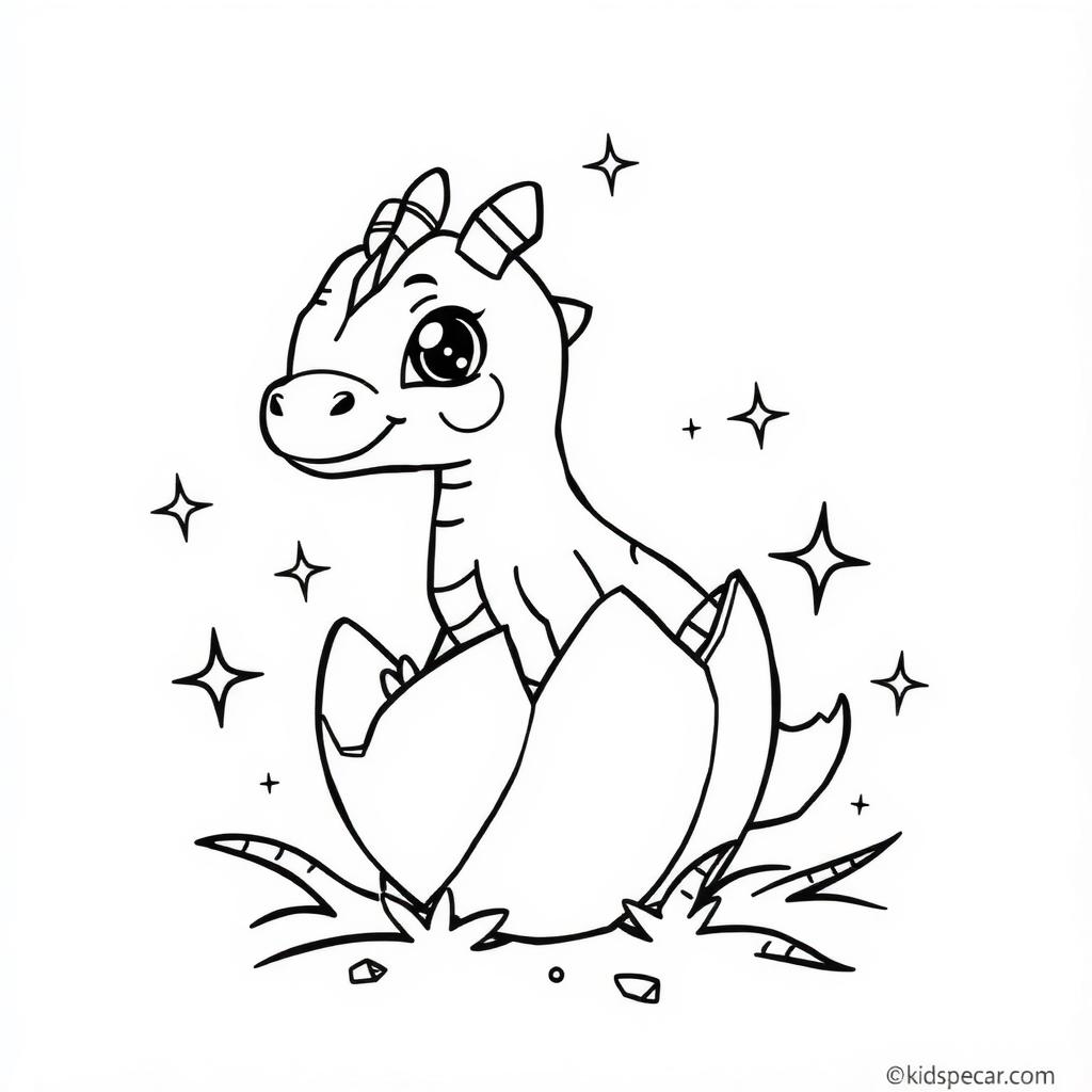 Colour Dragon Hatchling Coloring Page coloring page