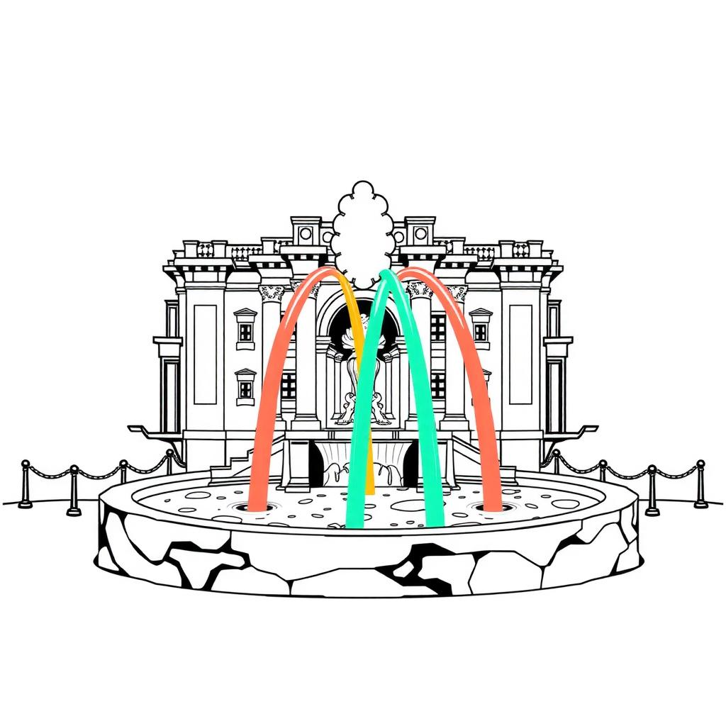 Spectrum Fountain Coloring Page coloring page