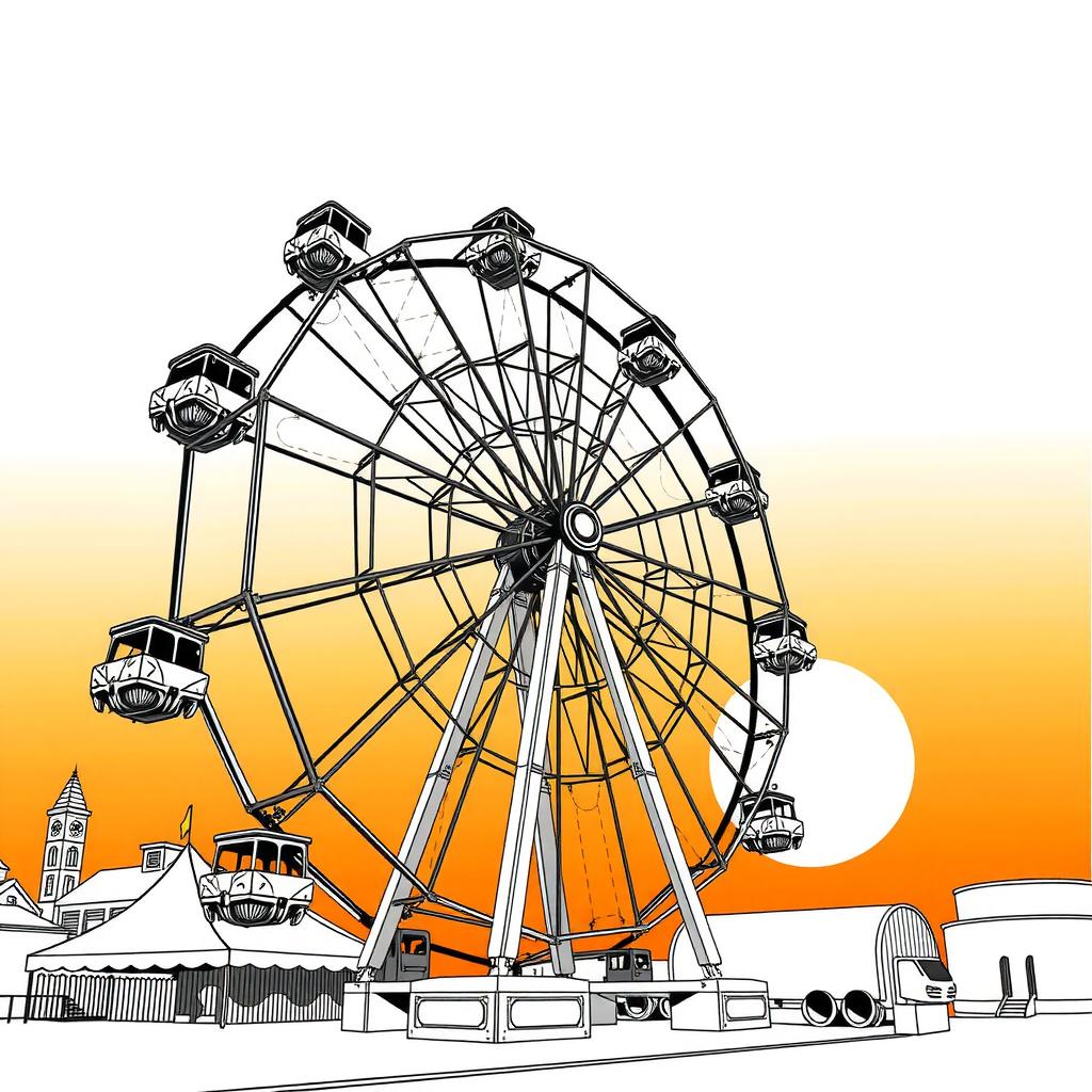 Rainbow Ferris Wheel Coloring Page coloring page