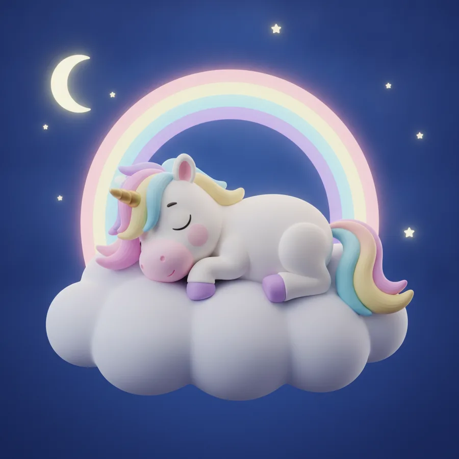 Cette page à colorier présente une licorne paisible sur un nuage, ce qui rend amusant le coloriage du nuage doux et de l'arc-en-ciel vibrant. Les étoiles peuvent être un peu difficiles !