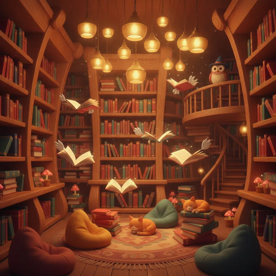 Esta cena mágica da biblioteca apresenta áreas fáceis como os livros flutuantes, enquanto as estantes oferecem um desafio divertido. Ideal para crianças imaginativas!