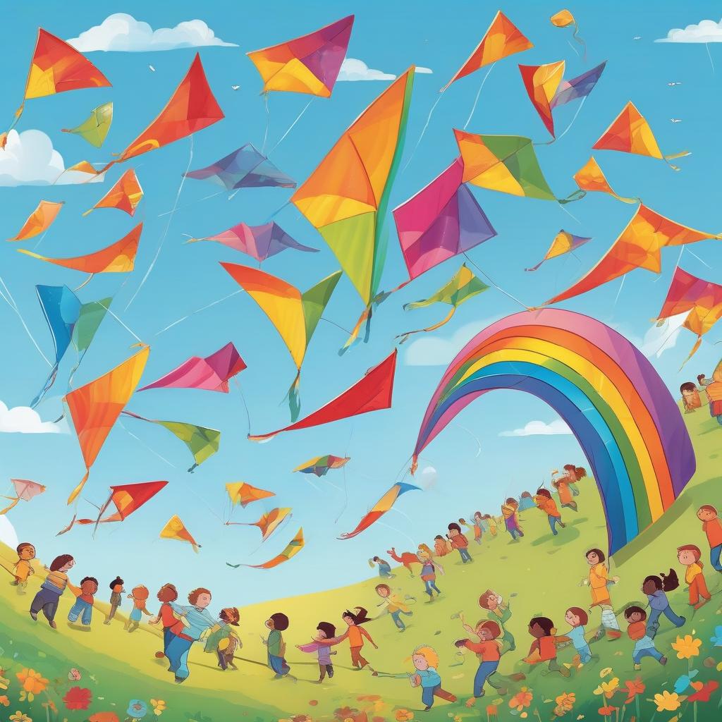 Pastel Kite Festival Coloring Page