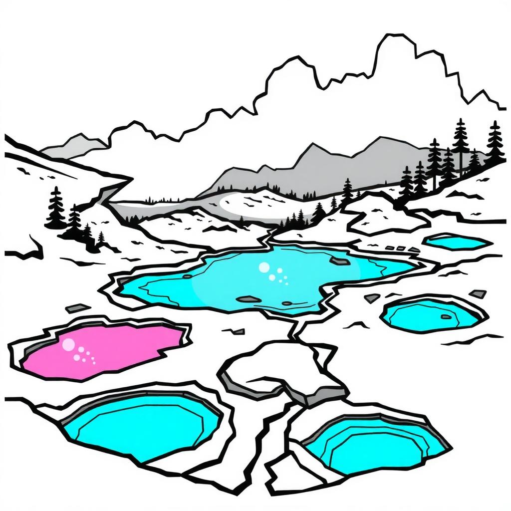 Rainbow Hot Springs Coloring Page coloring page