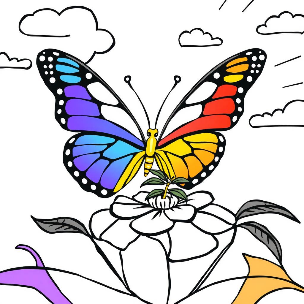 Spectrum Butterfly Coloring Page coloring page