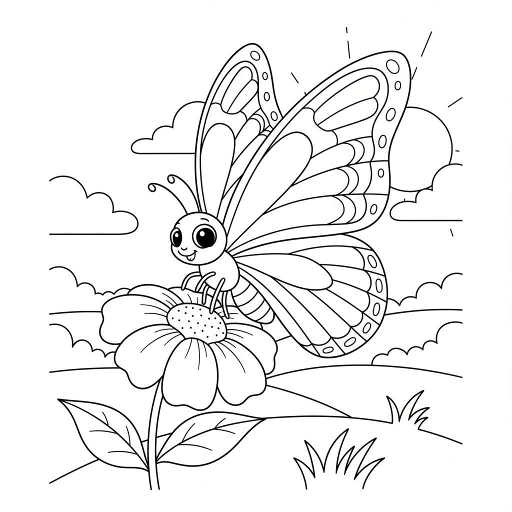 Spectrum Butterfly Dance — Free Printable Coloring Page for Kids coloring page