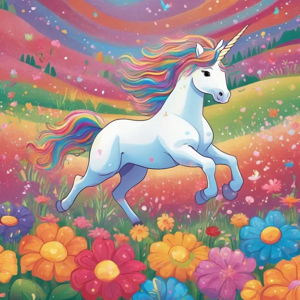 Glitter Unicorn Coloring Page