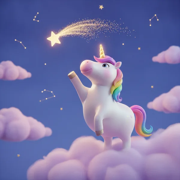 Unicornio Juguetón en Nubes Rosadas — Dibujos de Unicornios para Colorear — Gratis para Imprimir