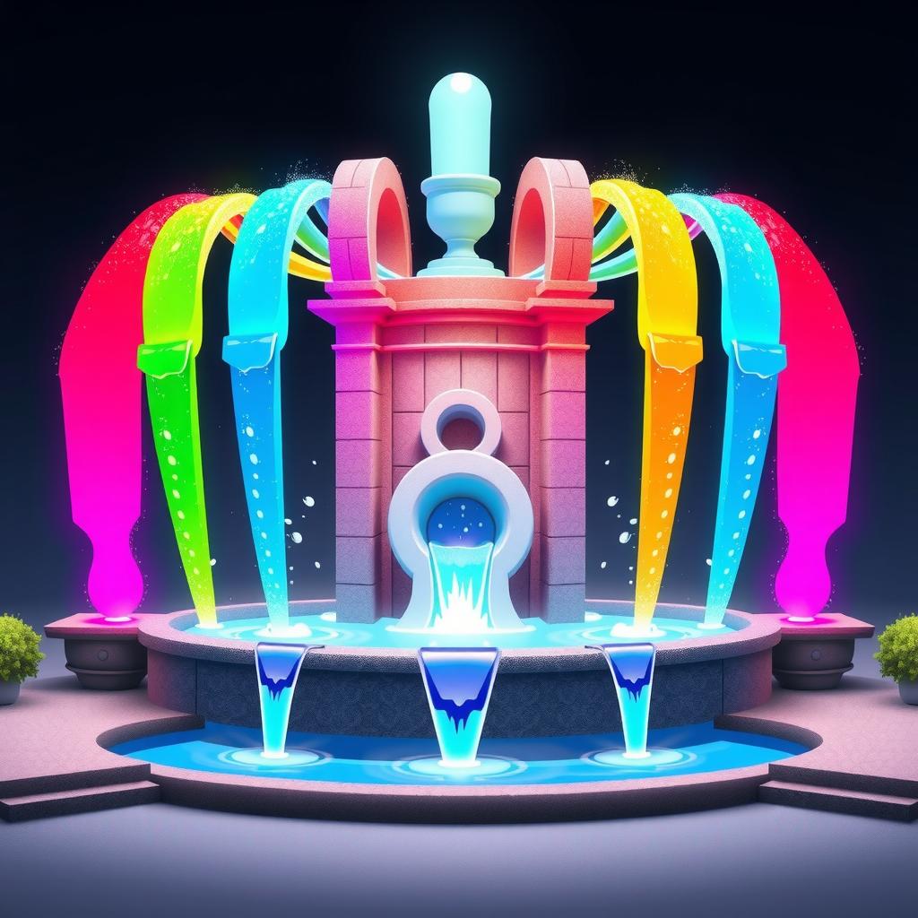 Spectrum Fountain Coloring Page