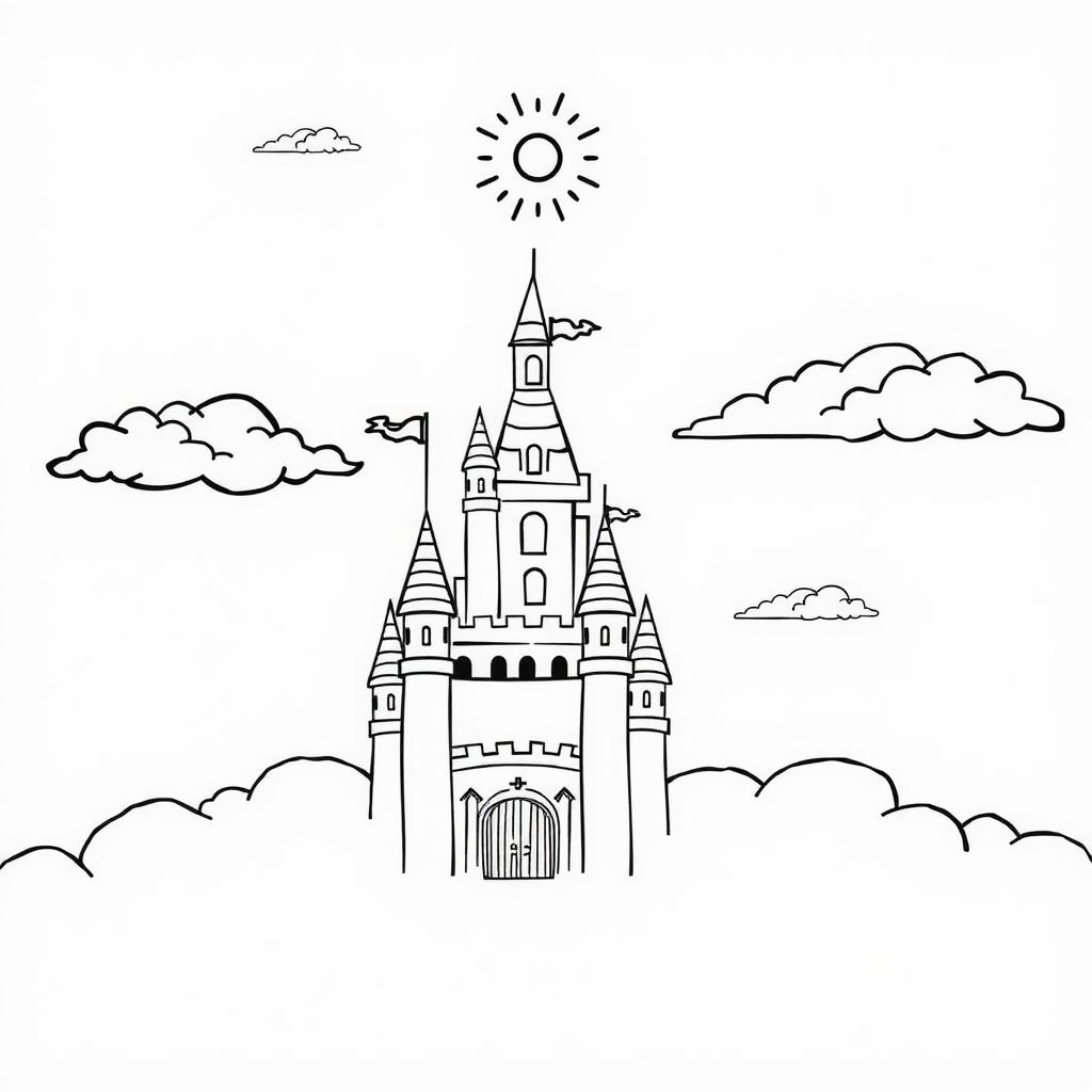 Cloud Castle Coloring Page coloring page