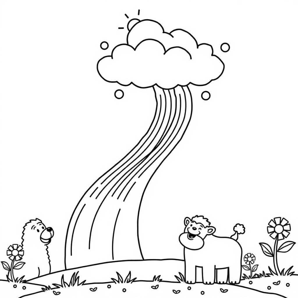 Rainbow Slide Coloring Page coloring page